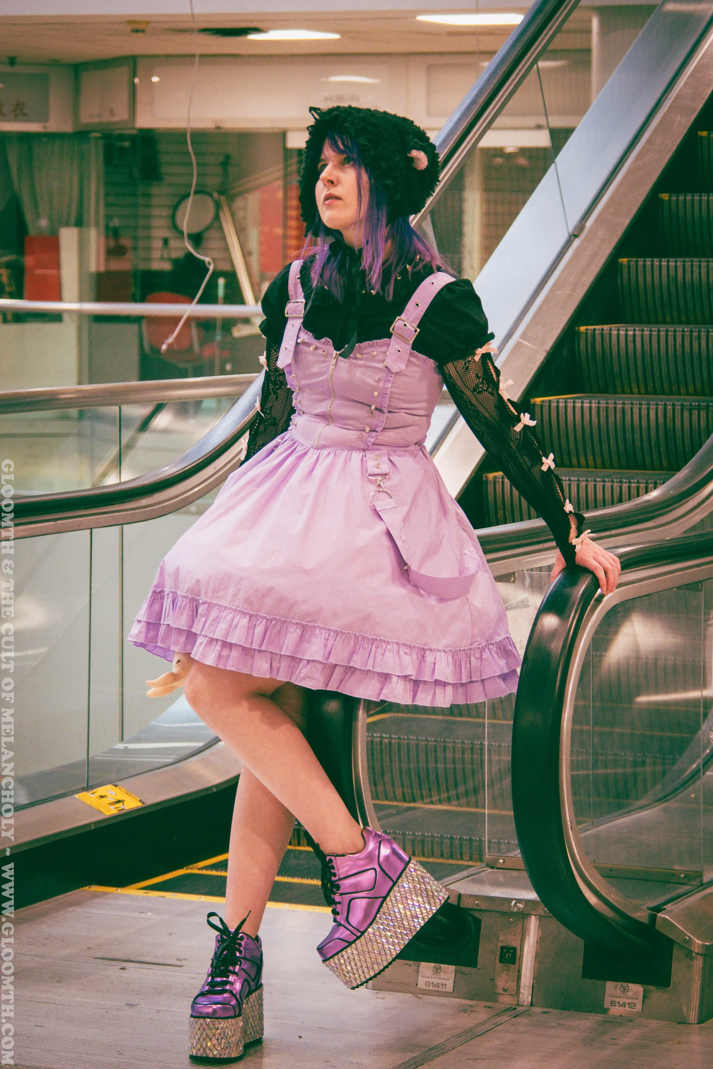 ビスクドール　❤️パープルアイの可愛いBru•Jne ❤️ リプロ Bruise Lavender Spiked JSK Dress — Gloomth